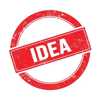 Kırmızı grungy yuvarlak vintage damga üzerinde IDEA metin.
