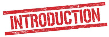 Kırmızı grungy dikdörtgen damga işareti üzerinde INTRODUCTION metin.