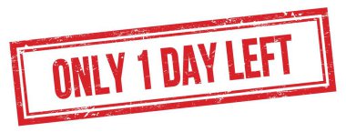 Kırmızı grungy vintage dikdörtgen damgalı sadece 1 günlük sol metin.