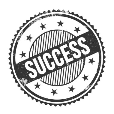 Siyah grungy zig zag kenarları yuvarlak pulu üzerine yazılmış SUCCESS metin.