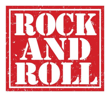 Rock and Roll, kırmızı damga işareti üzerine yazılmış kelimeler.
