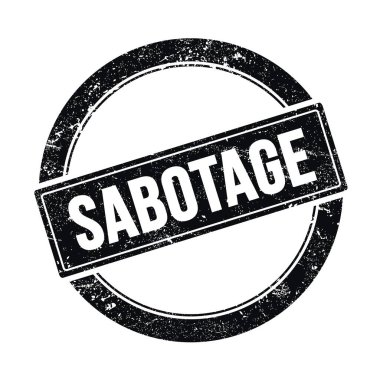Siyah grungy yuvarlak vintage pul üzerine SABOTAGE metin.