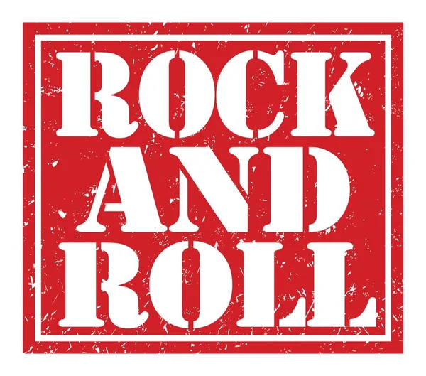 Rock Roll Palabras Escritas Signo Rojo Del Sello — Foto de Stock