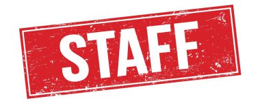 Kırmızı grungy dikdörtgen damga işareti üzerinde personel metni.