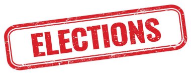 Kırmızı grungy dikdörtgen damgalı ELEKSİYON metin.