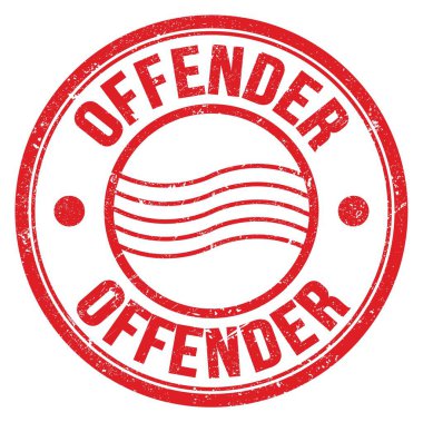 Kırmızı yuvarlak posta damgası üzerine yazılmış bir suç kelimesi.