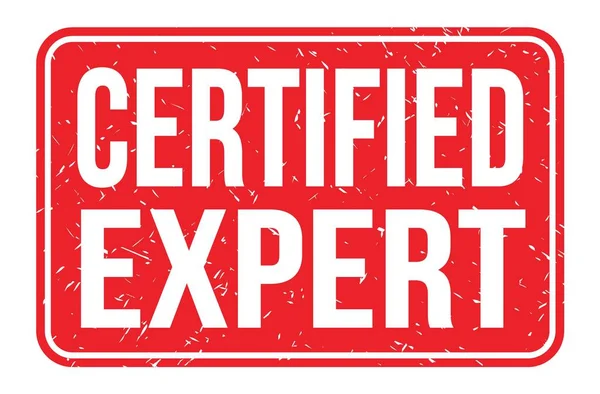 Certificerad Expert Ord Skrivna Röd Rektangel Stämpel Tecken — Stockfoto