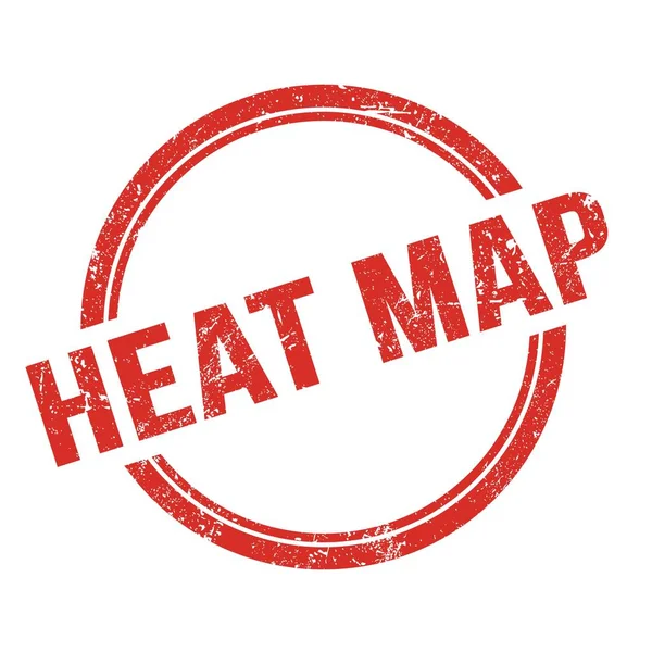 Heat Map Texto Escrito Vermelho Grungy Vintage Carimbo Redondo — Fotografia de Stock