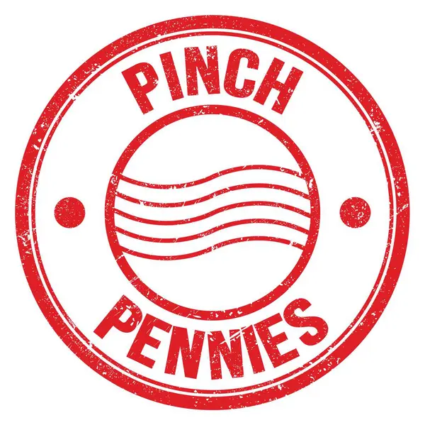 Pinch Pennies Texte Écrit Sur Écriteau Rond Rouge — Photo