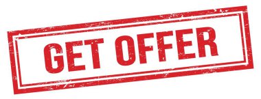 Kırmızı grungy vintage dikdörtgen damgalı OFFER metni.