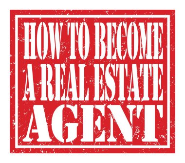 Nasıl gerçek bir emlakçı olunur, kırmızı pul üzerine yazılmış kelimeler