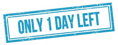 Mavi grungy vintage dikdörtgen damgalı sadece 1 günlük sol metin.