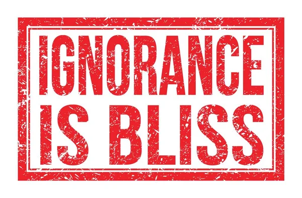 Ignorance Bliss Palabras Escritas Signo Del Sello Del Rectángulo Rojo — Foto de Stock