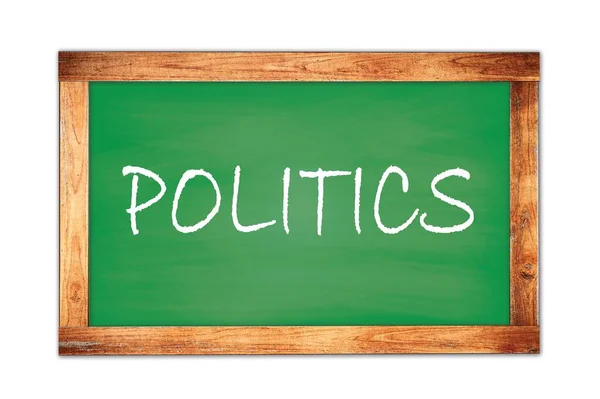 Politica Testo Scritto Lavagna Scuola Cornice Verde Legno — Foto Stock