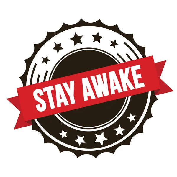 Stay Awake Text Auf Rotbraunem Bandstempel — Stockfoto