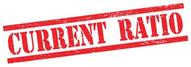 Kırmızı grungy dikdörtgen vintage damga üzerinde CURRENT RATIO metin.