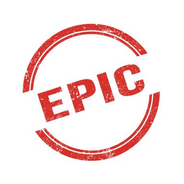 Kırmızı grungy vintage yuvarlak damgalı EPIC metin.