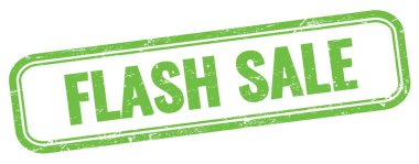 Yeşil grungy vintage dikdörtgen damgalı FLASH satışı metni.