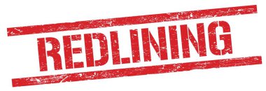 Kırmızı grungy dikdörtgen damga işareti üzerinde REDLINING metin.