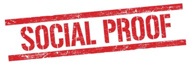 Kırmızı grungy dikdörtgen damga işareti üzerinde SOSYAL Kanıt metin.