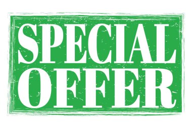 Özel Teklif, yeşil kirli damga işareti üzerine yazılmış kelimeler.