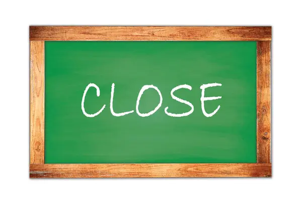 Close Text Written Green Wooden Frame School Blackboard — Stock Photo, Image