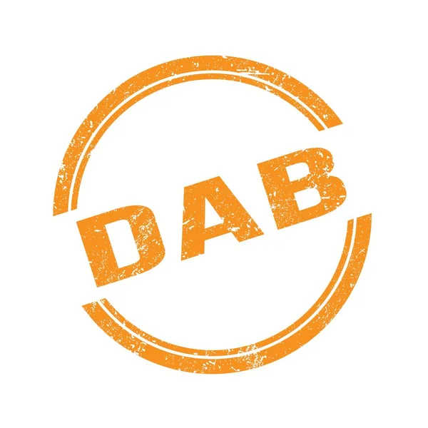 Dab Text Written Orange Grungy Vintage Stamp — Stock Photo, Image