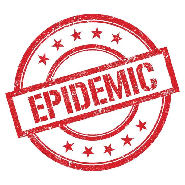 Epidemic文字写在红色圆形橡胶图章上 — 图库照片
