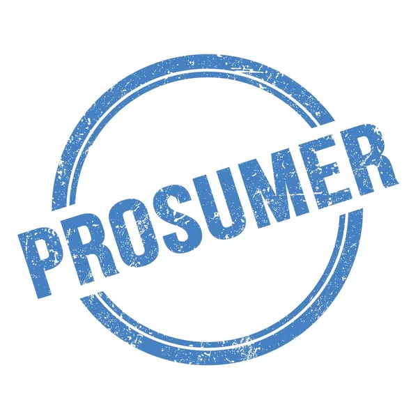 Prosumer文字 用蓝色黑色复古邮票写成 — 图库照片