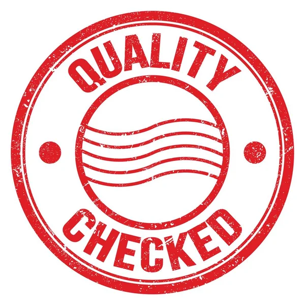 Quality Checked Text Written Red Postal Stamp Sign — Stock Photo, Image