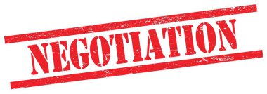 Kırmızı grungy dikdörtgen vintage damga üzerinde NEGOTIATION metin.