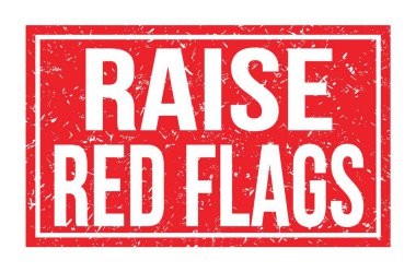 Kırmızı FLAG 'ı Yükselt, kırmızı dikdörtgen mühür işareti üzerine yazılmış kelimeler