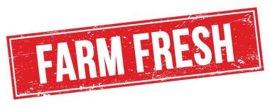 Kırmızı grungy dikdörtgen damga işareti üzerinde FARM FRESH metin.