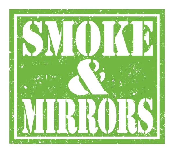 Smoke Mirrors Words Written Green Stamp Sign — стоковое фото