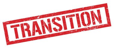TRANSITION kırmızı grungy dikdörtgen mühür işareti.