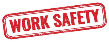 Kirmizi grungy dikdörtgen damgasi uzerinde is guvenligi metni.