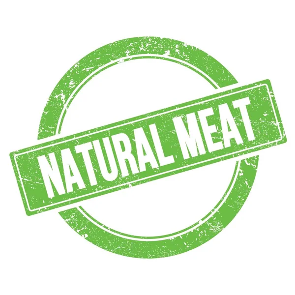 自然肉类文案文关于绿色黑色圆形复古邮票 — 图库照片