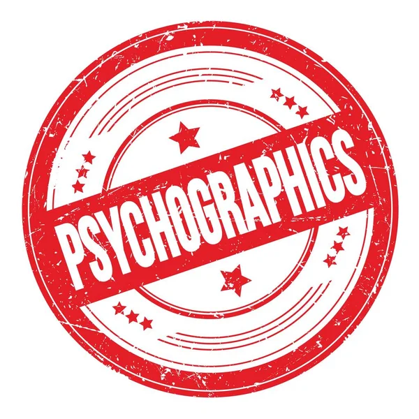 Psychografics Tekst Czerwonym Okrągłym Znaczku Tekstury Grungy — Zdjęcie stockowe