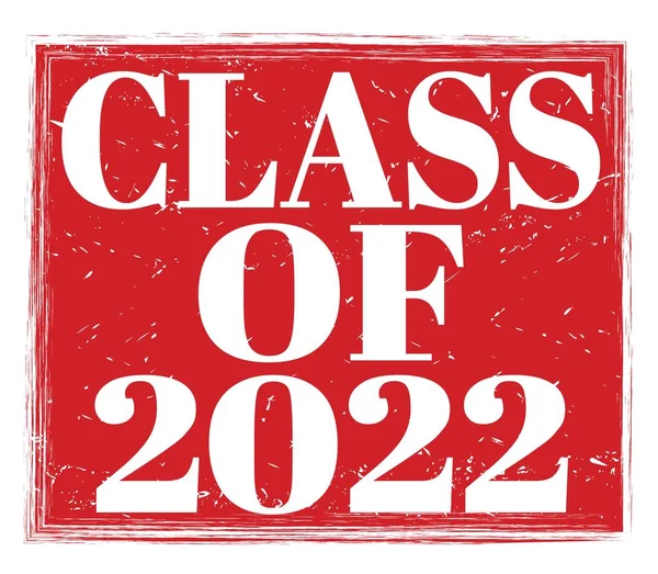 Class Van 2022 Geschreven Rood Grungy Stempel Teken — Stockfoto