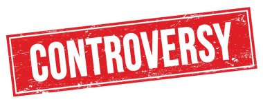 Kırmızı grungy dikdörtgen damga işareti üzerinde KONTROVERSY metin.