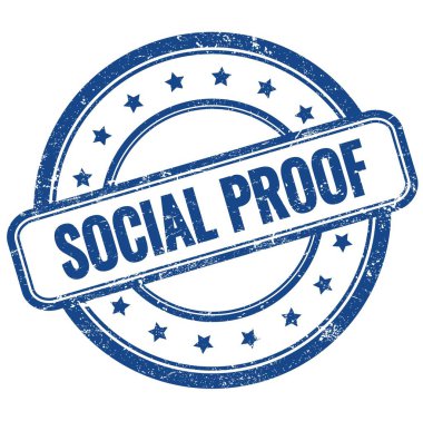 SOSYAL İspat metin mavi vintage grungy yuvarlak kauçuk damga.