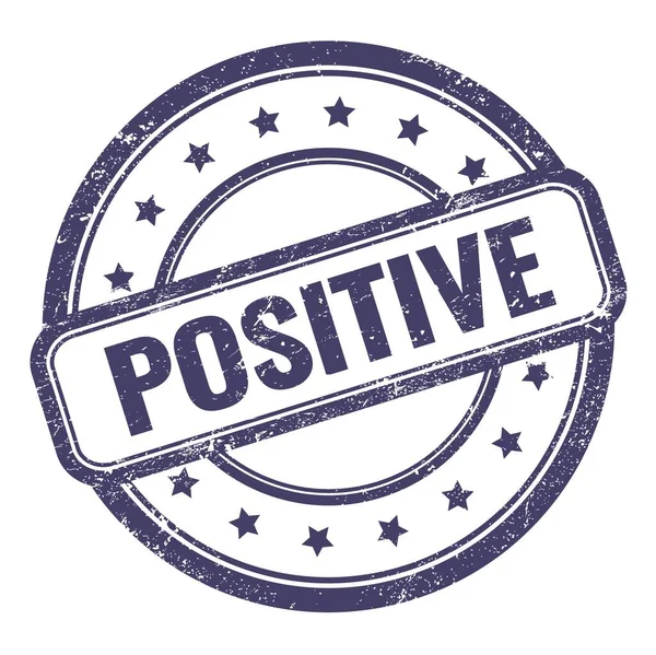 Positiver Text Auf Indigoblauem Grungy Vintage Rubber Stamp — Stockfoto