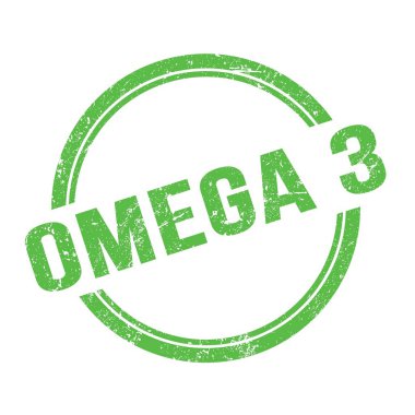 OMEGA 3 metin yeşil grungy vintage yuvarlak pul üzerine yazılmış.