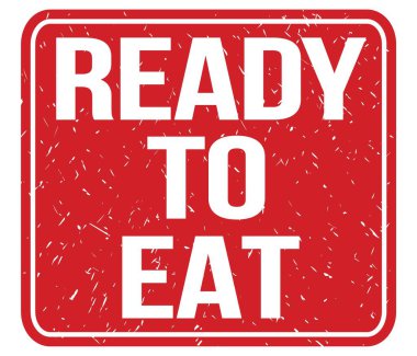Yemeye hazır, kırmızı vintage mühür işareti üzerine yazılmış metin