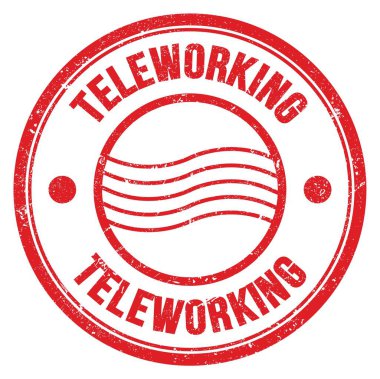 Kırmızı yuvarlak posta mührü üzerine yazılmış bir kelime.