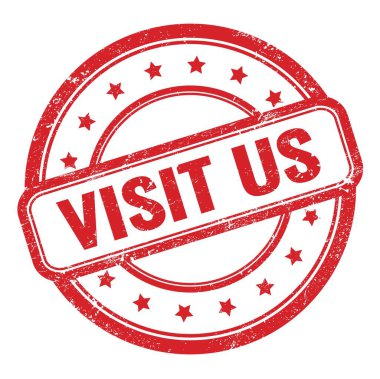 VISIT ABD metin kırmızı grungy vintage yuvarlak kauçuk damga.