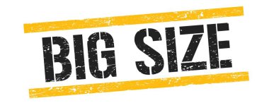 Siyah sarı grungy çizgileri damgalı büyük SIZE metin.