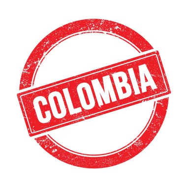 Kırmızı grungy yuvarlak vintage pul üzerinde COLOMBIA metin.