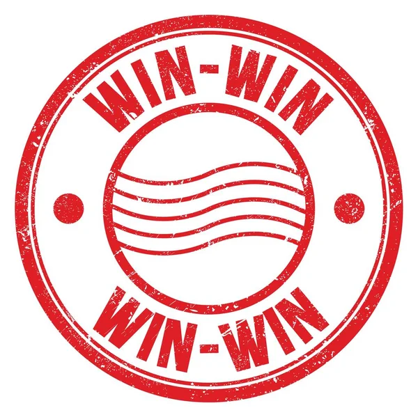 Win Win Word Written Red Postal Stamp Sign — Stock Photo, Image