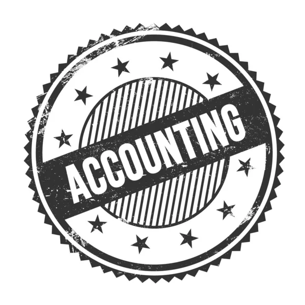 Siyah Grungy Zig Zag Kenarları Yuvarlak Pulu Üzerine Yazılmış Accounting — Stok fotoğraf